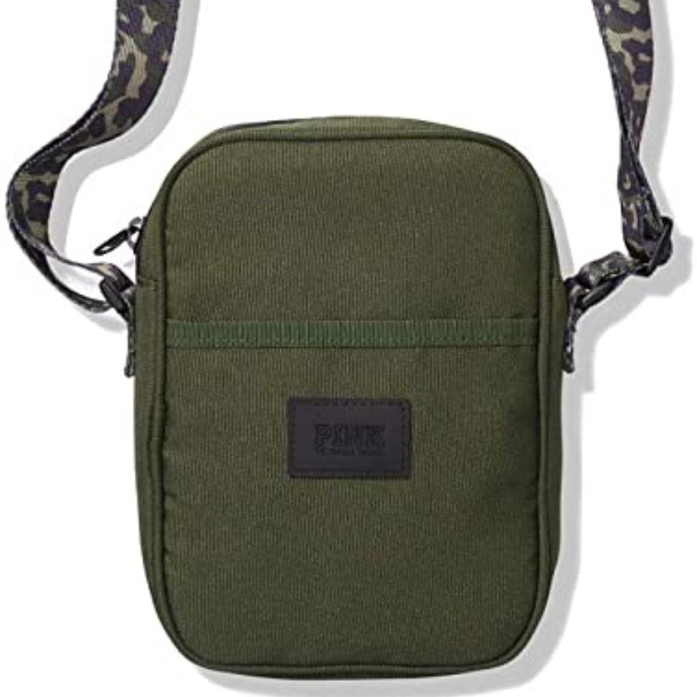 VS PINK Olive Sport Crossbody Bag With Camouflage